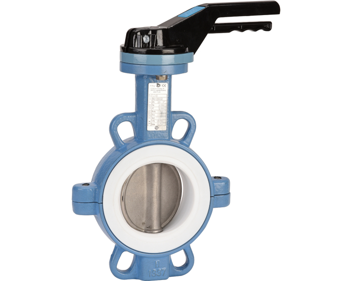 Ductile iron butterfly valve 1145 wafer CF8M/Teflon® +silicone DN32-40